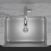 33" Glenmore Stainless Steel Farmhouse Sink - Matte Hammered Steel
