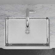 33" Higbee Stainless Steel Farmhouse Sink - Polished Hammered Steel