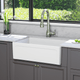 33" Ubel Handcrafted Fireclay Single-Bowl Framed Apron Farmhouse Sink - White