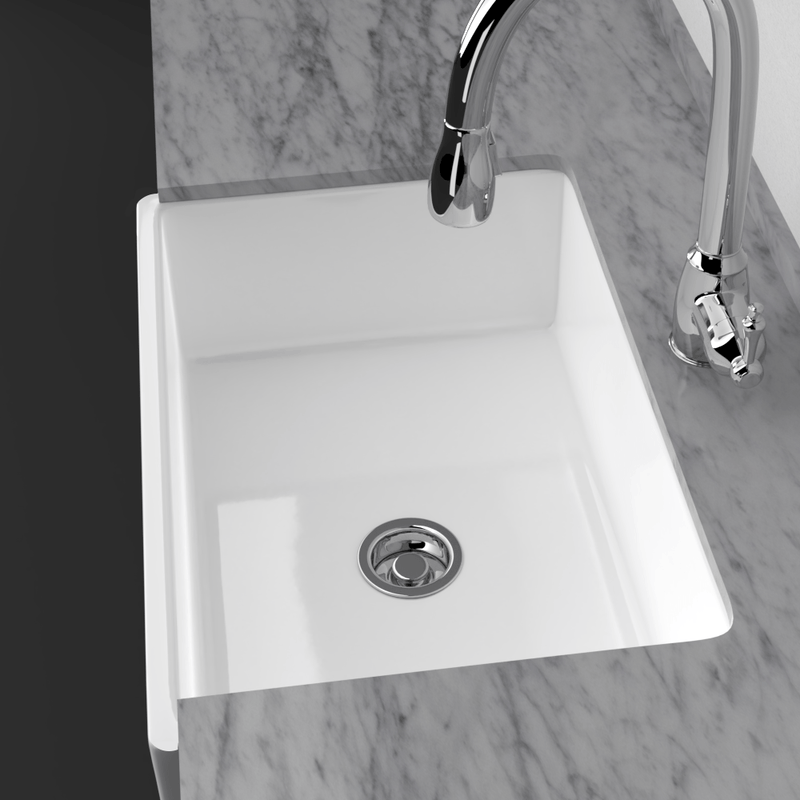 33" Ubel Handcrafted Fireclay Single-Bowl Framed Apron Farmhouse Sink - White