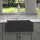 33" Uberto Handcrafted Fireclay Single-Bowl Smooth Apron Farmhouse Sink - Glossy Black
