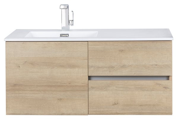 Cutler FV BW ORGANIC42 Beachwood 42" Single Sink Wall Mounted Cultured Marble Top Bathroom Vanity - Organic
