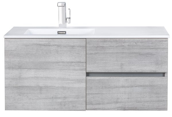 Cutler FV BW SOHO42 Beachwood 42" Single Sink Wall Mounted Cultured Marble Top Bathroom Vanity - Soho