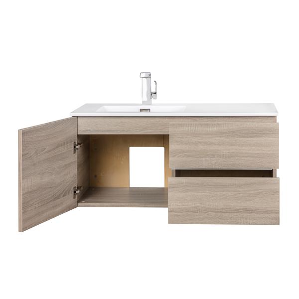 Cutler FV BW DORATO42 Beachwood 42" Single Sink Wall Mounted Cultured Marble Top Bathroom Vanity - Dorato