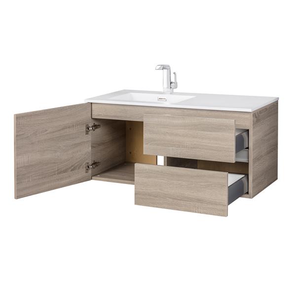 Cutler FV BW DORATO42 Beachwood 42" Single Sink Wall Mounted Cultured Marble Top Bathroom Vanity - Dorato