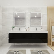 Moreno Bath FORTUNE84D Fortune 84" Floating Bathroom Vanity Set with Reinforced Acrylic Double Sink Top - view 20