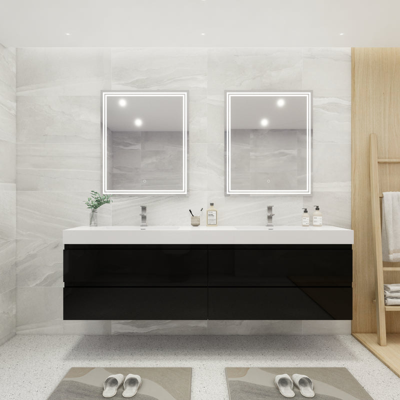Moreno Bath FORTUNE84D Fortune 84" Floating Bathroom Vanity Set with Reinforced Acrylic Double Sink Top - view 20