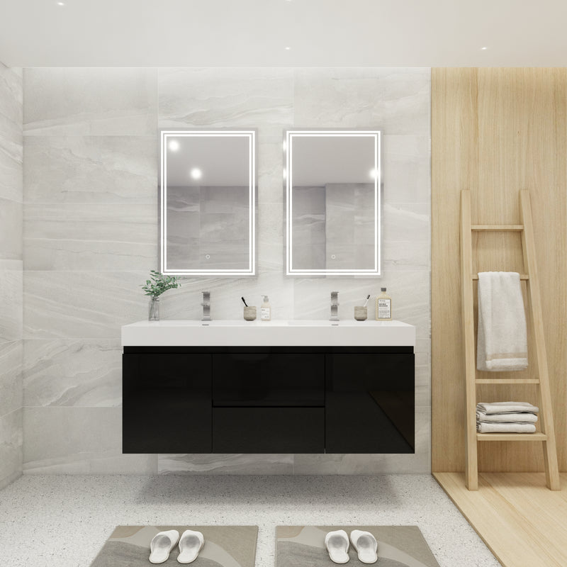 Moreno Bath FORTUNE60D Fortune 60" Floating Bathroom Vanity Set with Reinforced Acrylic Double Sink Top - view 20