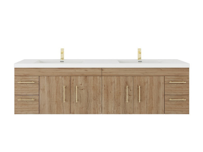Moreno Bath ELSA72DWH Elsa 72" Floating Bathroom Vanity With Reinforced Acrylic Double Sink Top