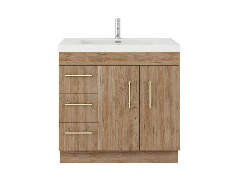 Moreno Bath ELSA36LFS Elsa 36" Freestanding Vanity With Reinforced Acrylic Sink Top (Left Side Drawers)