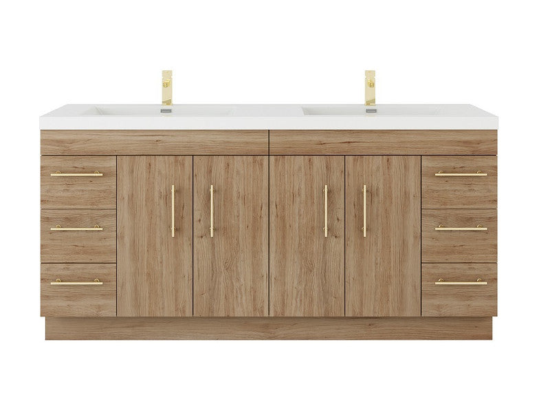 Moreno Bath ELSA72DFS Elsa 72" Freestanding Vanity With Reinforced Acrylic Double Sink Top