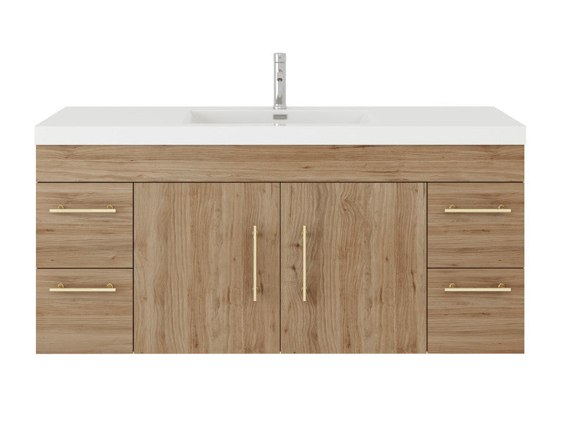Moreno Bath ELSA60SWH Elsa 60" Floating Bathroom Vanity With Reinforced Acrylic Single Sink Top