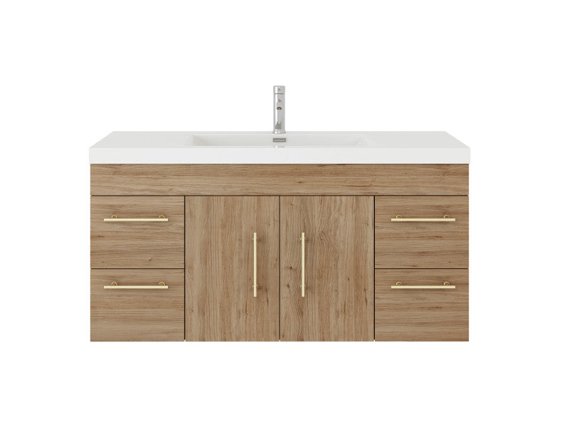 Moreno Bath ELSA48WH Elsa 48" Floating Bathroom Vanity With Reinforced Acrylic Single Sink Top