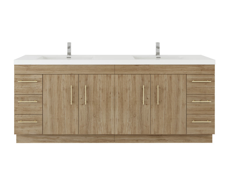 Moreno Bath ELSA84DFS Elsa 84" Freestanding Vanity With Reinforced Acrylic Double Sink Top