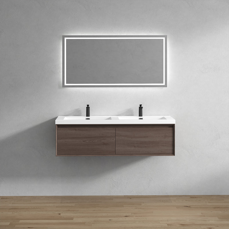 Moreno Bath MIA60D MIA 60'' Floating Bathroom Vanity Set With Double Sink Acrylic Top - view 13