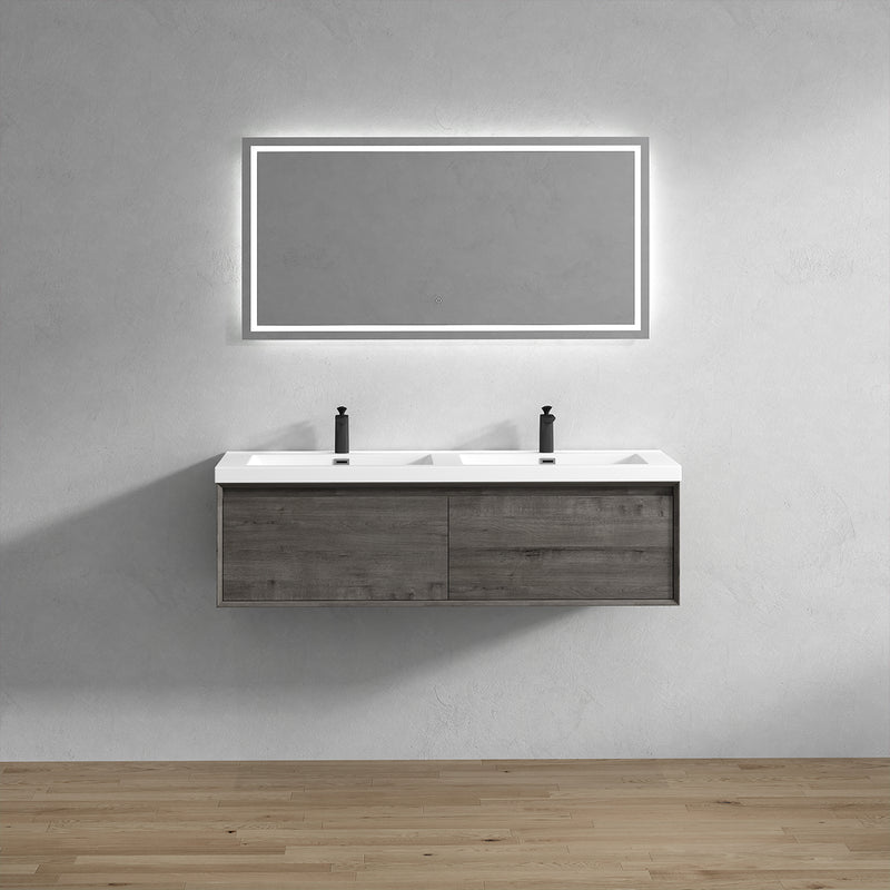 Moreno Bath MIA60D MIA 60'' Floating Bathroom Vanity Set With Double Sink Acrylic Top - view 12