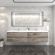 Moreno Bath BOW84 BOW 84" FLOATING BATHROOM VANITY WITH REINFORCED ACRYLIC DOUBLE SINK - view 11