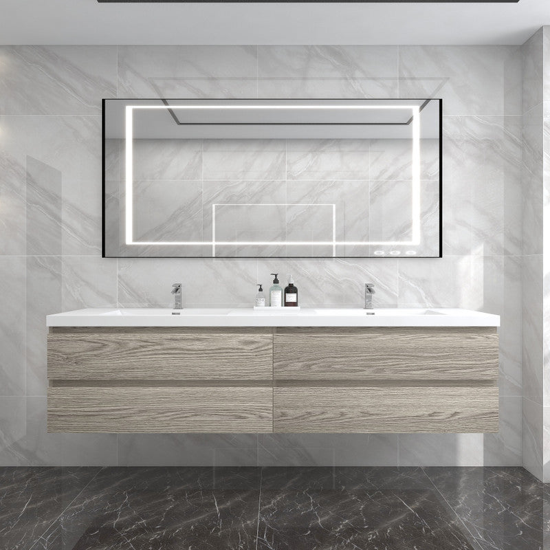 Moreno Bath BOW84 BOW 84" FLOATING BATHROOM VANITY WITH REINFORCED ACRYLIC DOUBLE SINK - view 13