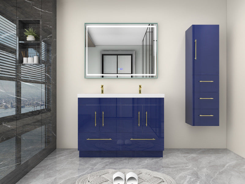 Moreno Bath ELSA48DDFS Elsa 48" Freestanding Double Vanity With Reinforced Acrylic Double Sink Top