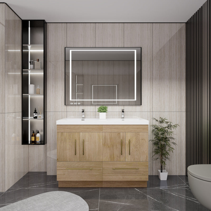 Moreno Bath ELSA48DDFS Elsa 48" Freestanding Double Vanity With Reinforced Acrylic Double Sink Top