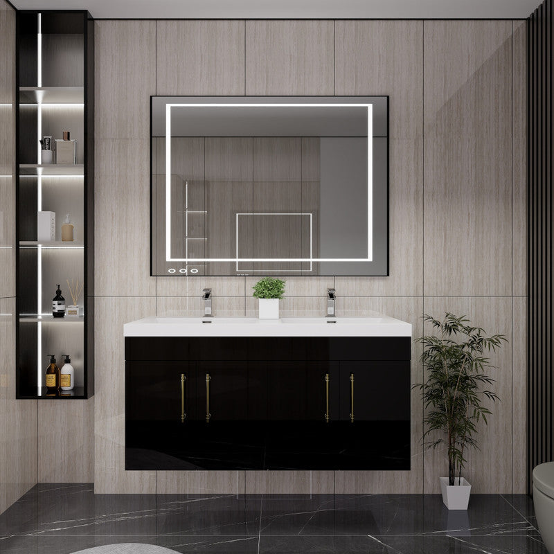 Moreno Bath ELSA48DDWH Elsa 48" Floating Double Vanity With Reinforced Acrylic Double Sink Top