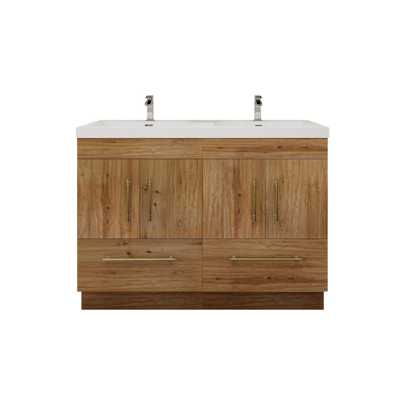 Moreno Bath ELSA48DDFS Elsa 48" Freestanding Double Vanity With Reinforced Acrylic Double Sink Top