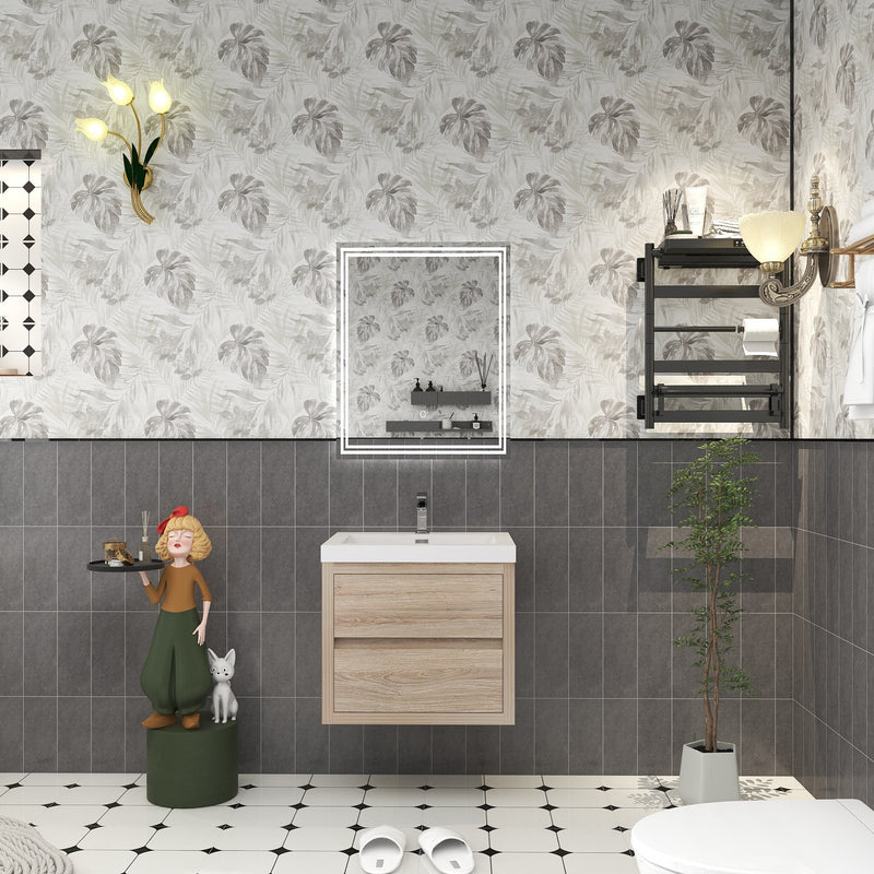 Louis 24" Floating Bathroom Vanity - White Oak