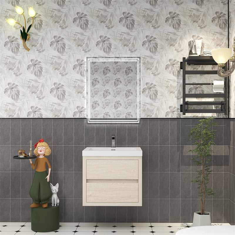 Louis 24" Floating Bathroom Vanity - Light Wood