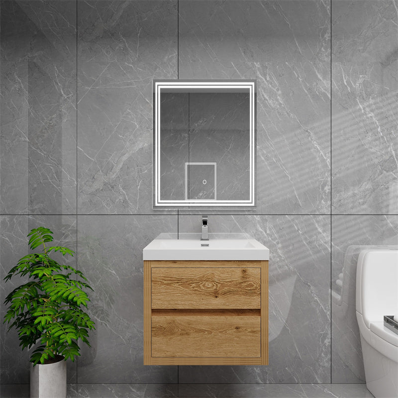 Louis 24" Floating Bathroom Vanity - Yellow Wood