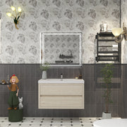 Louis 36" Floating Bathroom Vanity - Light Wood