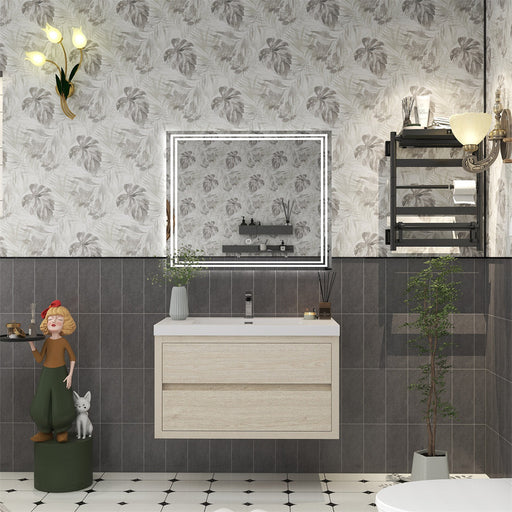 Louis 36" Floating Bathroom Vanity - Light Wood