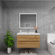 Louis 36" Floating Bathroom Vanity - Yellow Wood