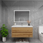 Louis 42" Floating Bathroom Vanity - Yellow Wood