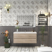 Louis 48" Floating Bathroom Vanity - White Oak