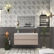 Louis 48" Floating Bathroom Vanity - Pink Wood