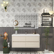 Louis 48" Floating Bathroom Vanity - Light Wood