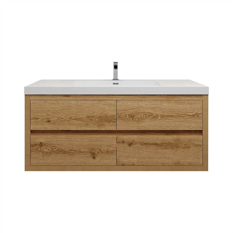 Louis 48" Floating Bathroom Vanity - Yellow Wood