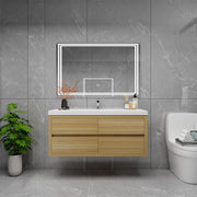 Louis 48" Floating Bathroom Vanity - Champagne Oak