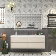 Louis 60" Floating Bathroom Vanity Single Sink - Light Wood