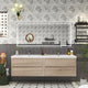 Louis 72" Floating Bathroom Vanity Double Sink - White Oak