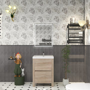 Louis 24" Freestanding Bathroom Vanity - White Oak