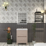 Louis 24" Freestanding Bathroom Vanity - Pink Wood