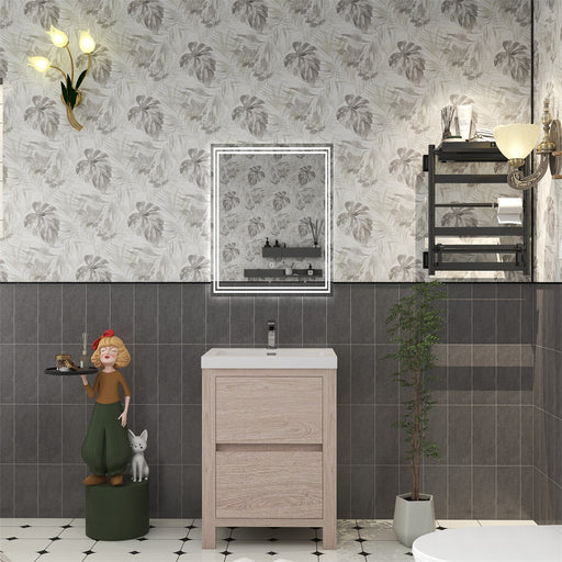 Louis 24" Freestanding Bathroom Vanity - Pink Wood