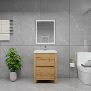 Louis 24" Freestanding Bathroom Vanity - Yellow Wood