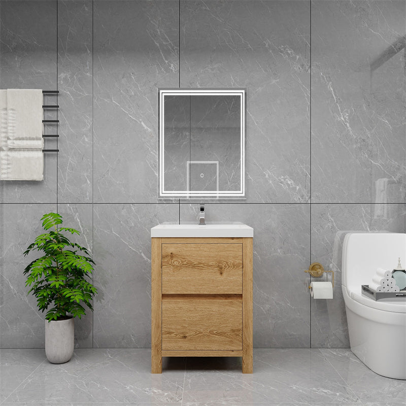 Louis 24" Freestanding Bathroom Vanity - Yellow Wood