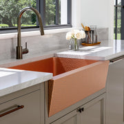 36" Atoka Hammered Copper Single-Bowl Farmhouse Sink
