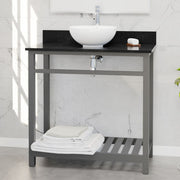 36" Bidley Steel Console with Towel Bar for Vessel Sink