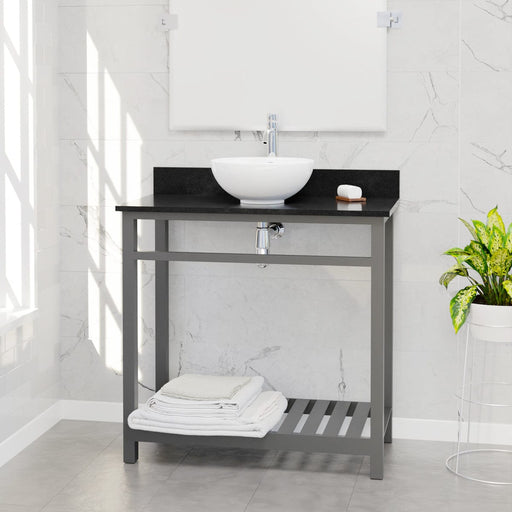 36" Bidley Steel Console with Towel Bar for Vessel Sink