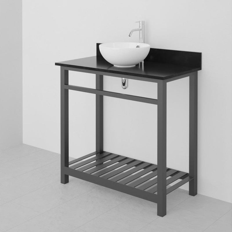 36" Bidley Steel Console with Towel Bar for Vessel Sink