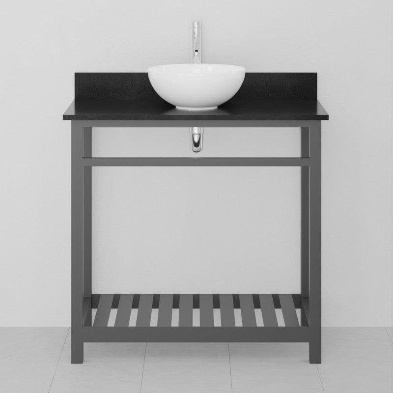 36" Bidley Steel Console with Towel Bar for Vessel Sink